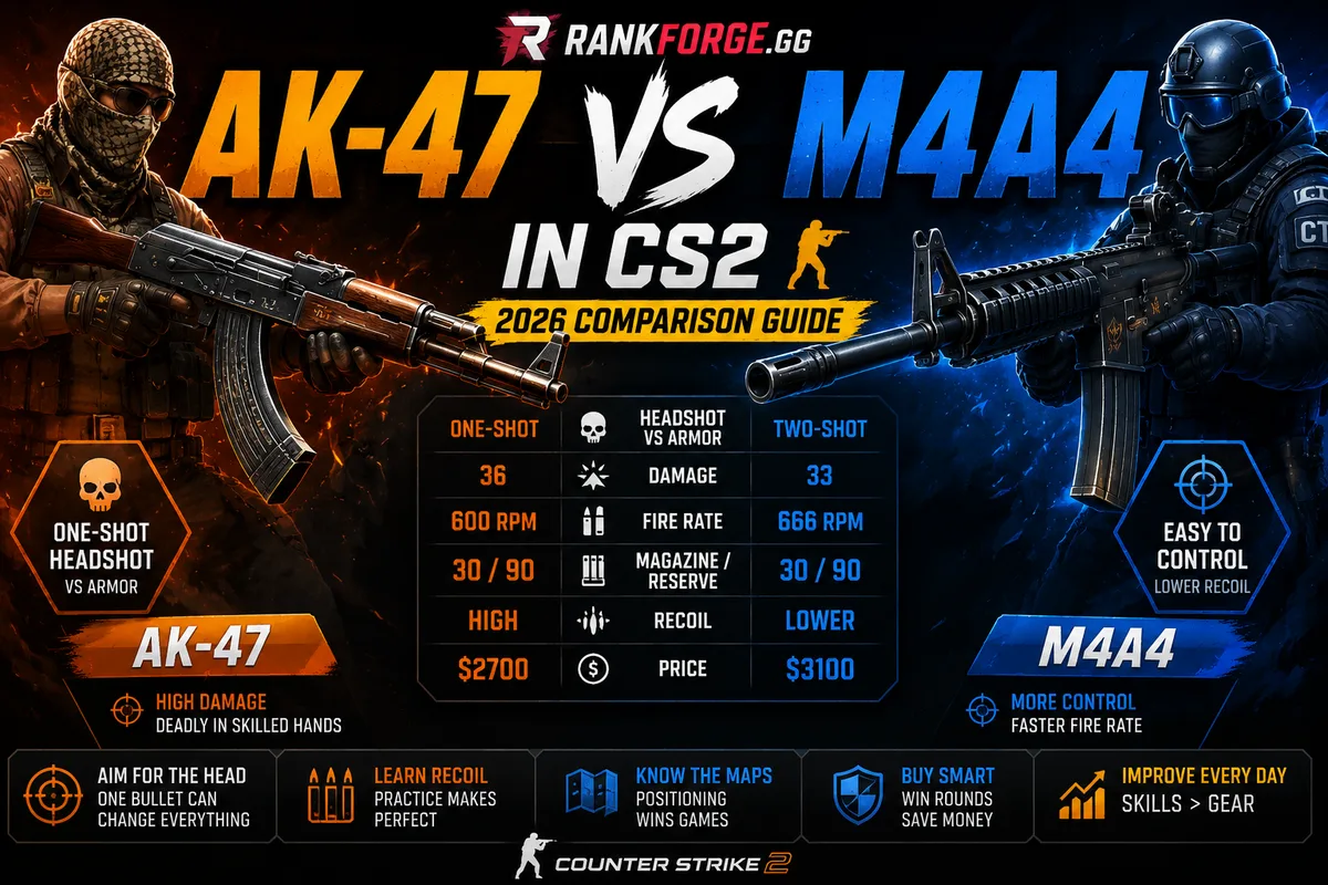 AK-47 vs M4A4 | CS2 Rifle Comparison
