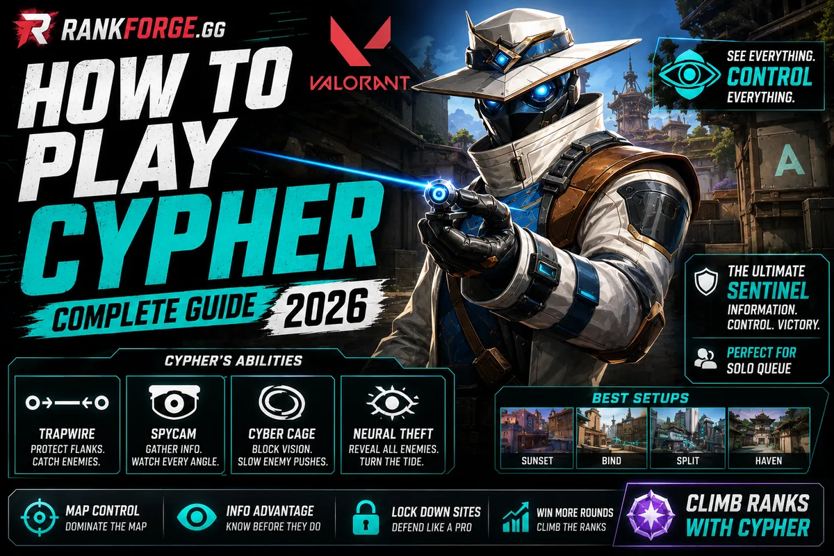 Cypher Guide Valorant | Tips, Setups & Strategies (2026)