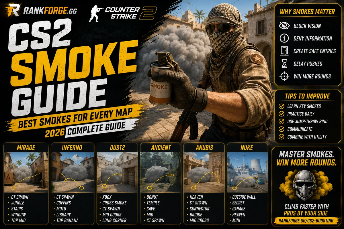 Best CS2 Smokes | Mirage, Inferno, Dust2 & More