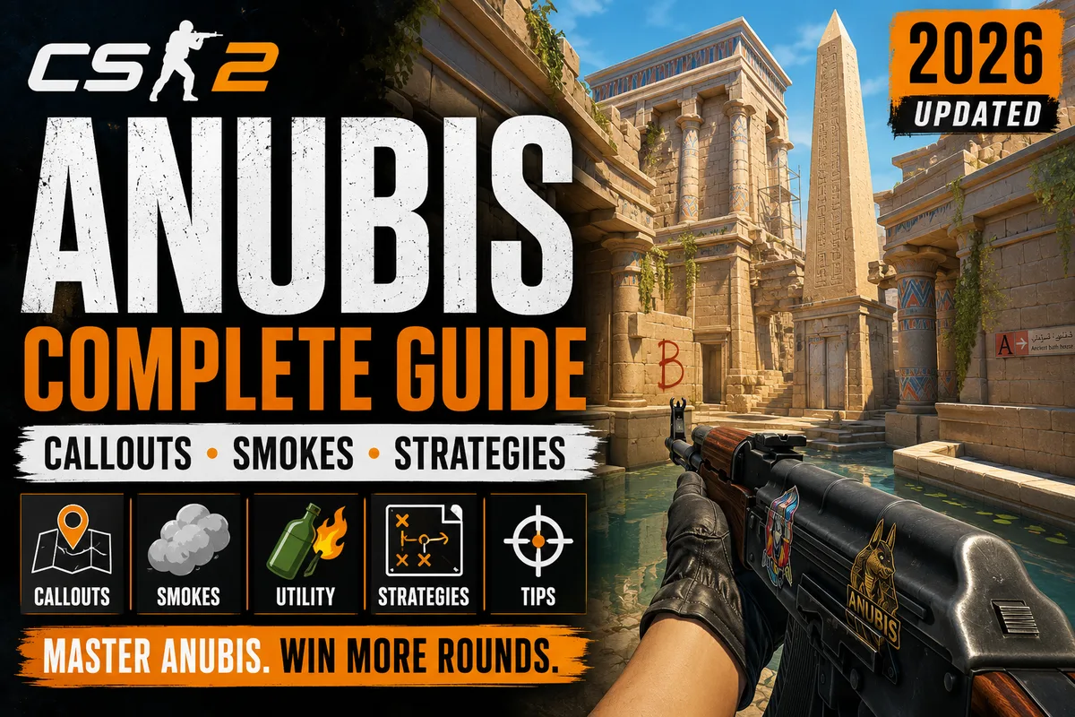 CS2 Anubis Guide | Callouts, Smokes & Strategies (2026)