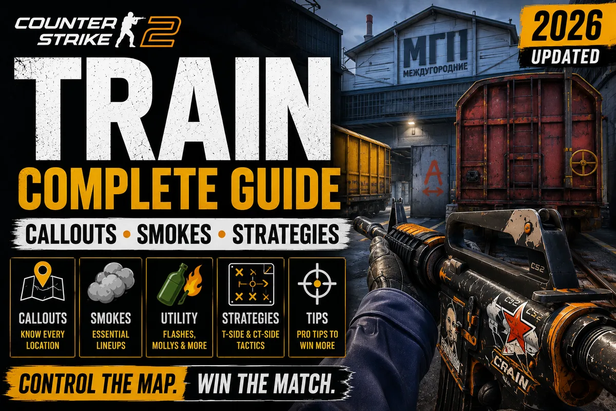 CS2 Train Guide | Callouts, Smokes & Strategies (2026)