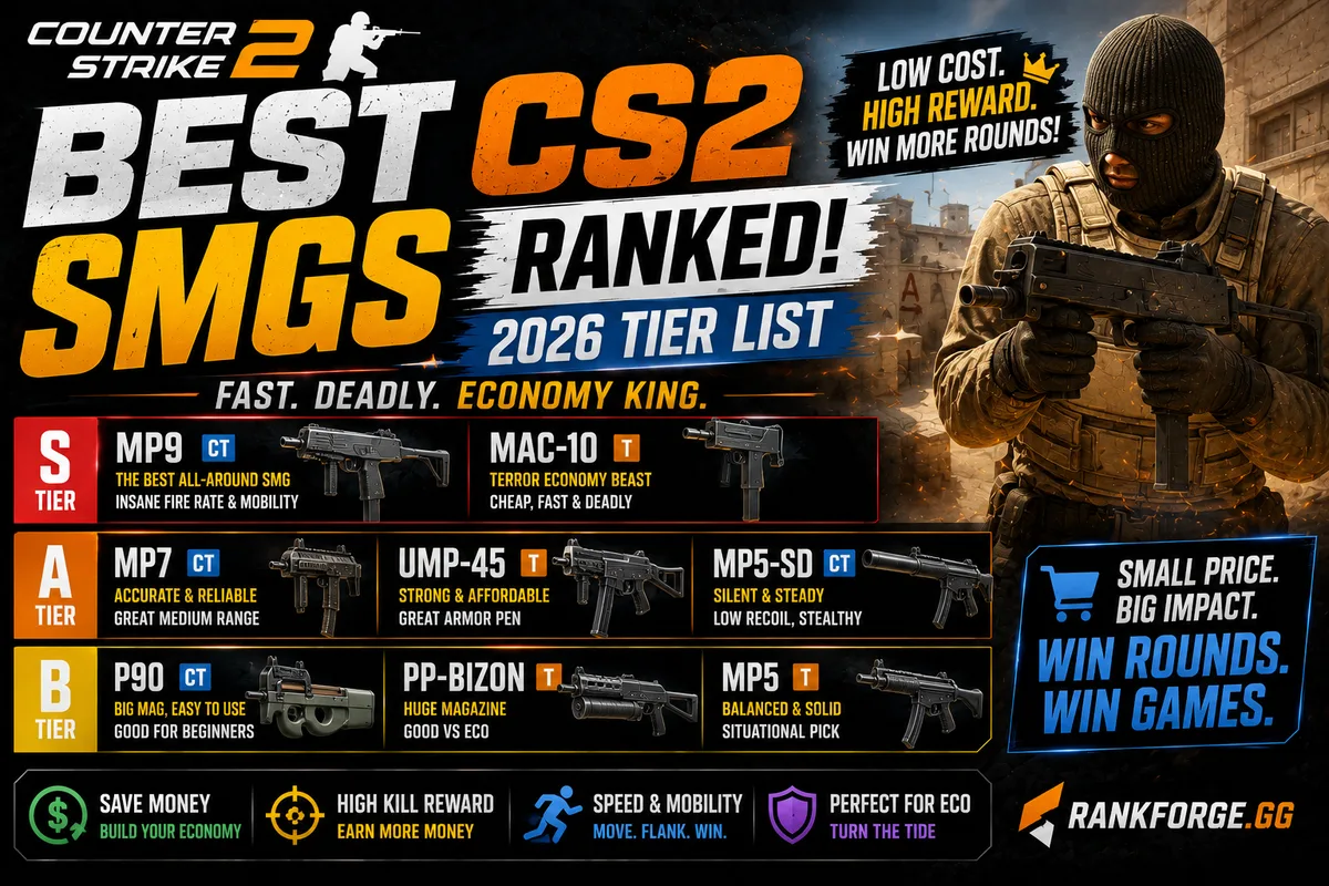 Best CS2 SMGs | Complete SMG Tier List (2026)
