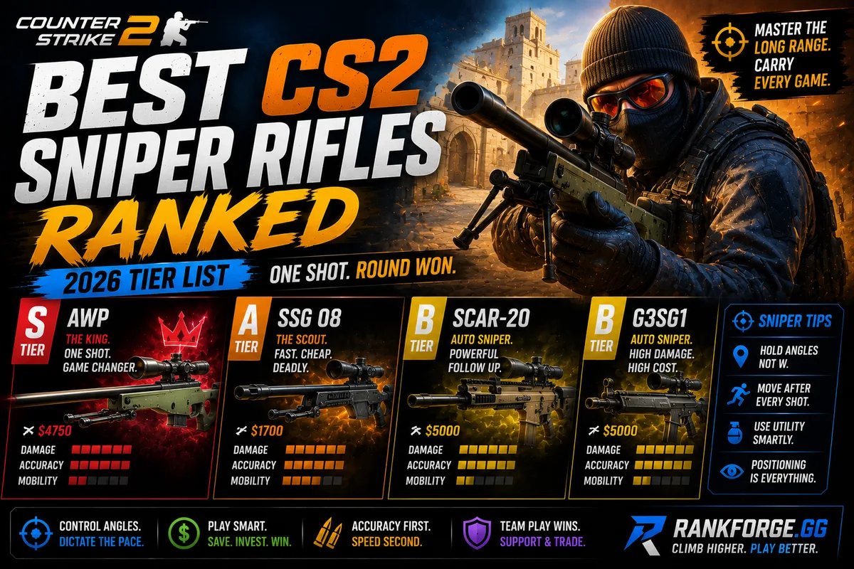 Best CS2 Sniper Rifles | Complete Sniper Tier List (2026)