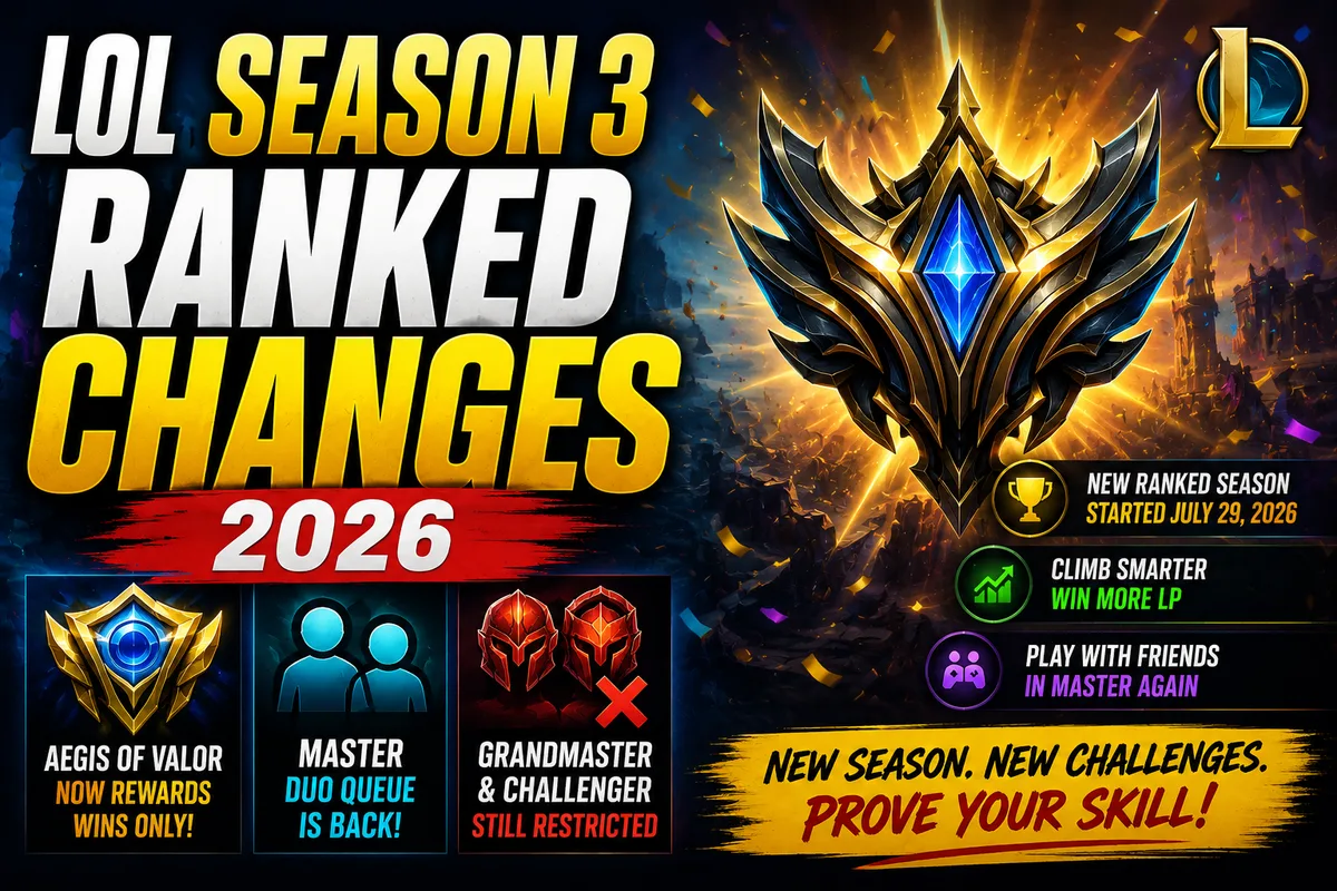 LoL Season 3 Ranked Changes 2026: Aegis, Duo Queue & More