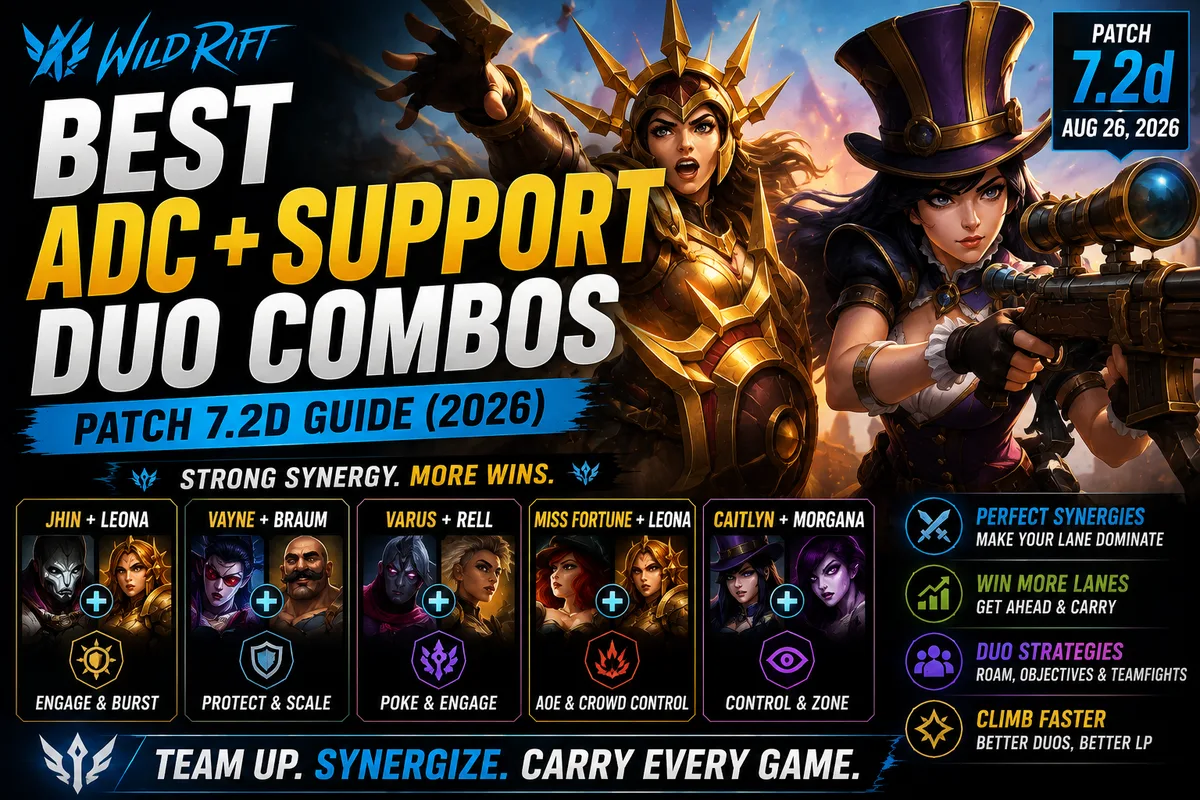 Best Wild Rift ADC + Support Duo Combos | Patch 7.2d Guide (2026)
