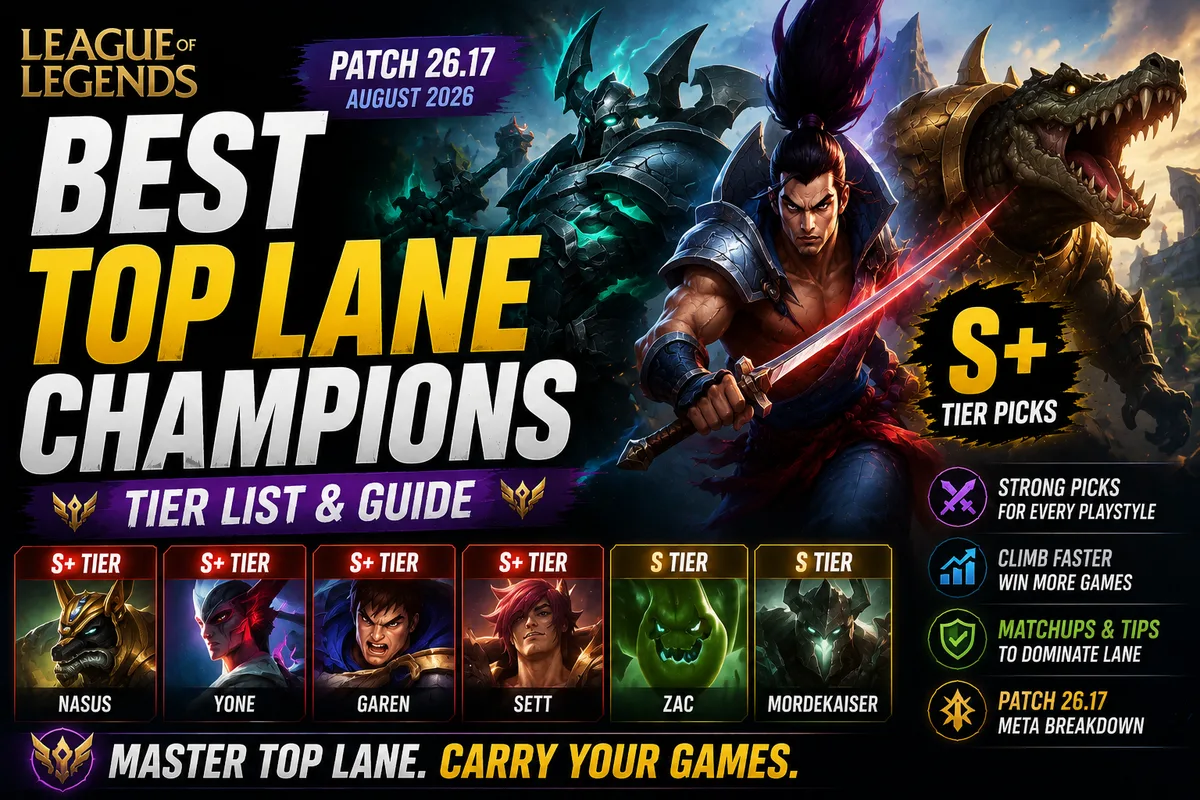 Best Top Lane Champions LoL | Tier List Patch 26.17 (2026)