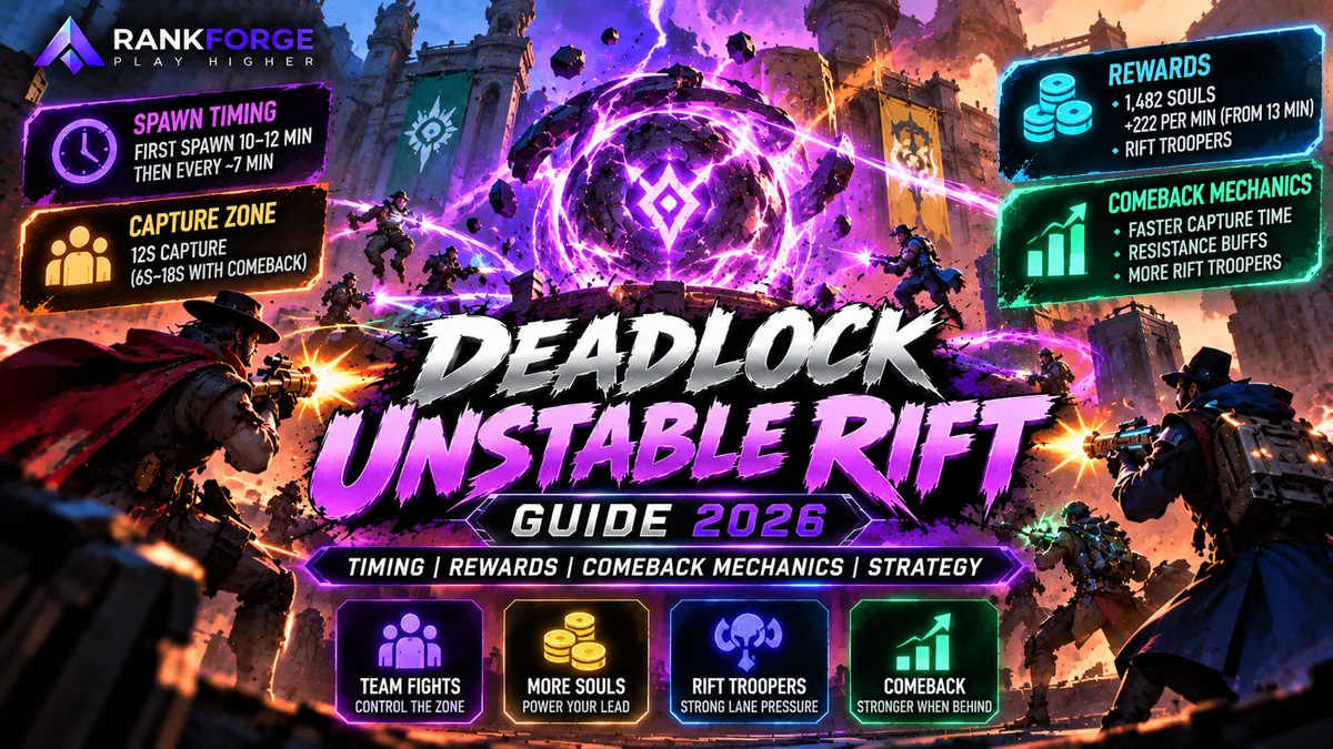 Deadlock Unstable Rift Guide 2026 | Spawn Timing, Rewards & Comeback Strategy