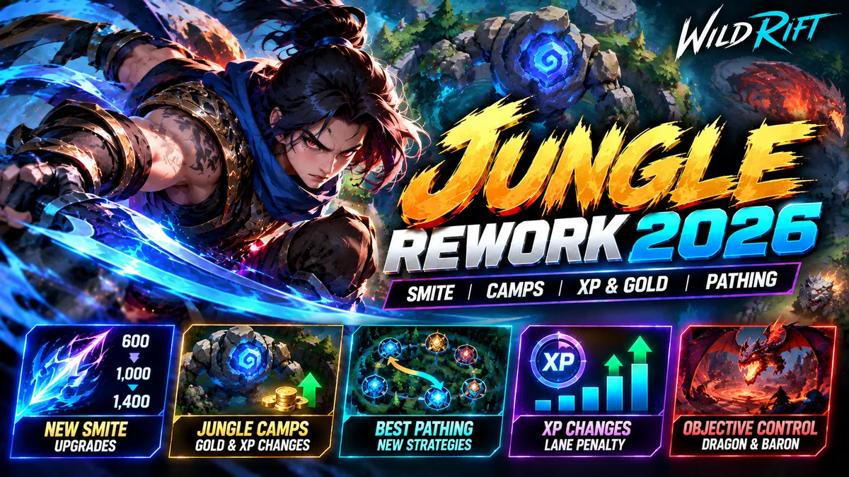 Wild Rift Jungle Rework 2026 | Smite, Camps, Pathing & XP Changes