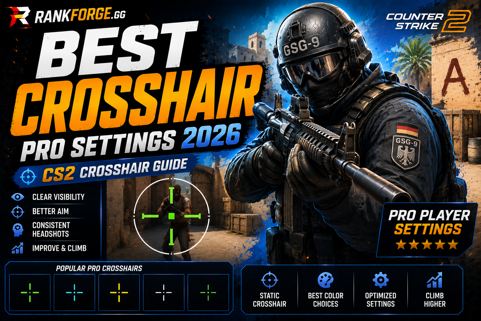 Best CS2 Crosshair | Pro Settings & Codes